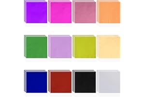 Ymapinc 120pcs Gold Leaf Sheets for Art,Foil Sheets for Crafts 12colors (3.7 * 3.34inch) Used for Furniture,Crafting, Nails,Handcrafts, Gilding, Painting and Artistic Projects