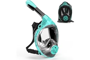 WONDSY Full Face Snorkel Mask for Adults, Snorkeling Gear for Kids, Anti-Fog & Anti-Leak Design with 180° Panoramic View, Dry Top Breathing System, Ideal for Scuba Diving, Snorkeling