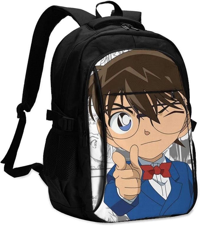 Anime Detective Conan Laptop Backpack with USB Charging & Headphone