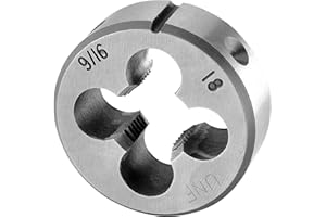 Burkit 9/16"-18 UNF Round Threading Die, 9/16 x 18 UNF Machine Thread Die Right Hand