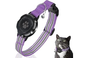 FURRIGO Integrated AirTag Cat Collar, IP68 Waterproof Air Tag Holder, Reflective for Safety, Dustproof, Ultra-Durable, Fits Most Cats, Kittens and Puppies