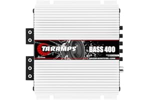 TARAMP'S Taramps BASS 400 4 Ohms 1 Channel Mosfet Amplifier 400 Watts RMS, Monoblock, Crossover, Bass Boost, RCA/High Level Input, Class D, Car Audio, Monitor Level Remote/M1 Led Monitor, Great for Subwoofers