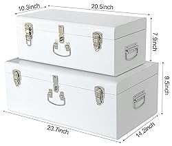 Vixdonos Decorative Large Metal Box Storage Trunk