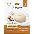 Dove Beauty Bar Gentle Skin Cleanser Shea Butter 2 Bars Moisturizing for Gentle Soft Skin Care More Moisturizing Than Bar Soap 3.75 oz