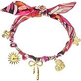 COTATI Scarf Necklace with Charm for Women,Adjustable Western Silky Soft Cowgirl necklaces Jewelry Gold Plated Pendant