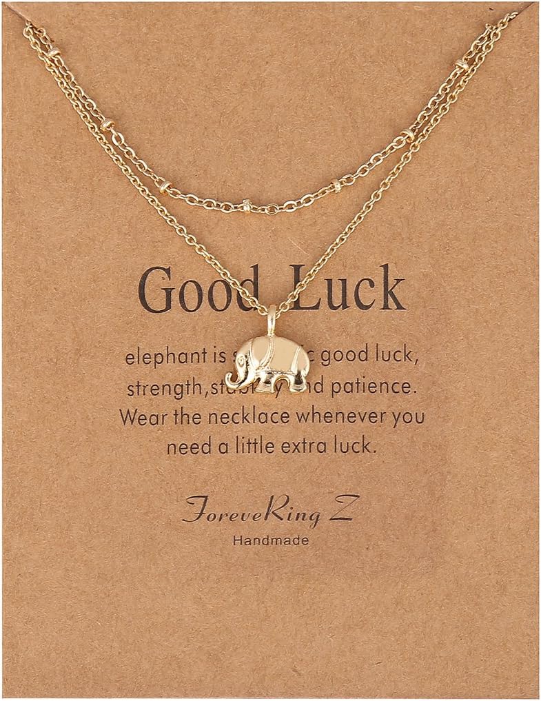 ForeveRing ZInfinity Elephant Pendant Neclace for Woman Jewelry Message Card Necklace