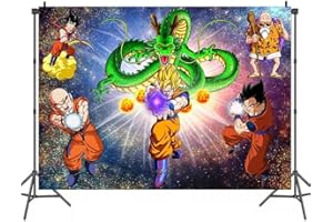 HONGFENG Dragon Ball Backdrop,Dragon Ball Z Birthday Party Banner Background for Photography Children Birthday Party Decoration Supplies, Multicolor, (5x3ft)
