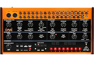 Behringer CRAVE Analog Semi-Modular Synthesizer with 3340 VCO, Classic Ladder Filter, 32-Step Sequencer and 16-Voice Poly Chain