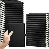 Laumoi 40 Pack Pocket Notebook Journals A6 Mini Hardcover Journal PU Leather Lined Notebooks 3.5 x 5.5 Inch Small College Ruled Notepad With Pen Holder for Writing Office School Supplies(Black)