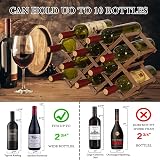 QUCUMER Wooden Wine Rack Foldable 10 Slot Free Standing Bottle Organizer view 4
