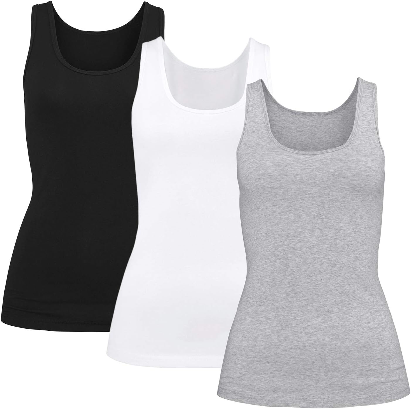 H HIAMIGOS Womens Scoop Neck Tank Tops Padded with Built in Bra