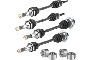 Youxmoto Front + Rear CV Axles & Wheel Bearing Kit Fit for Yamaha Grizzly 660 4x4-2003 2004 2005 2006 2007 2008; 4340 Chromoly Steel CV Axle Drive Shaft, 4 Sets