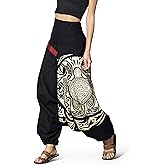 The Veshti Company Women's Printed Summer Harem Pants, Cotton Boho Hippie Casusal Oversized Palazzo Pant for Women