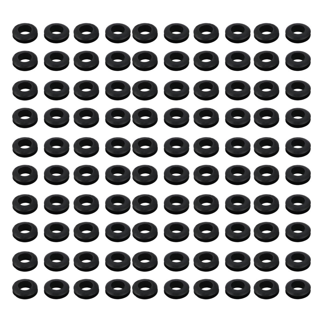 sourcing map 100pcs 8mm Diameter Floor Lamp Pire Protection Coil Rubber Grommet Black