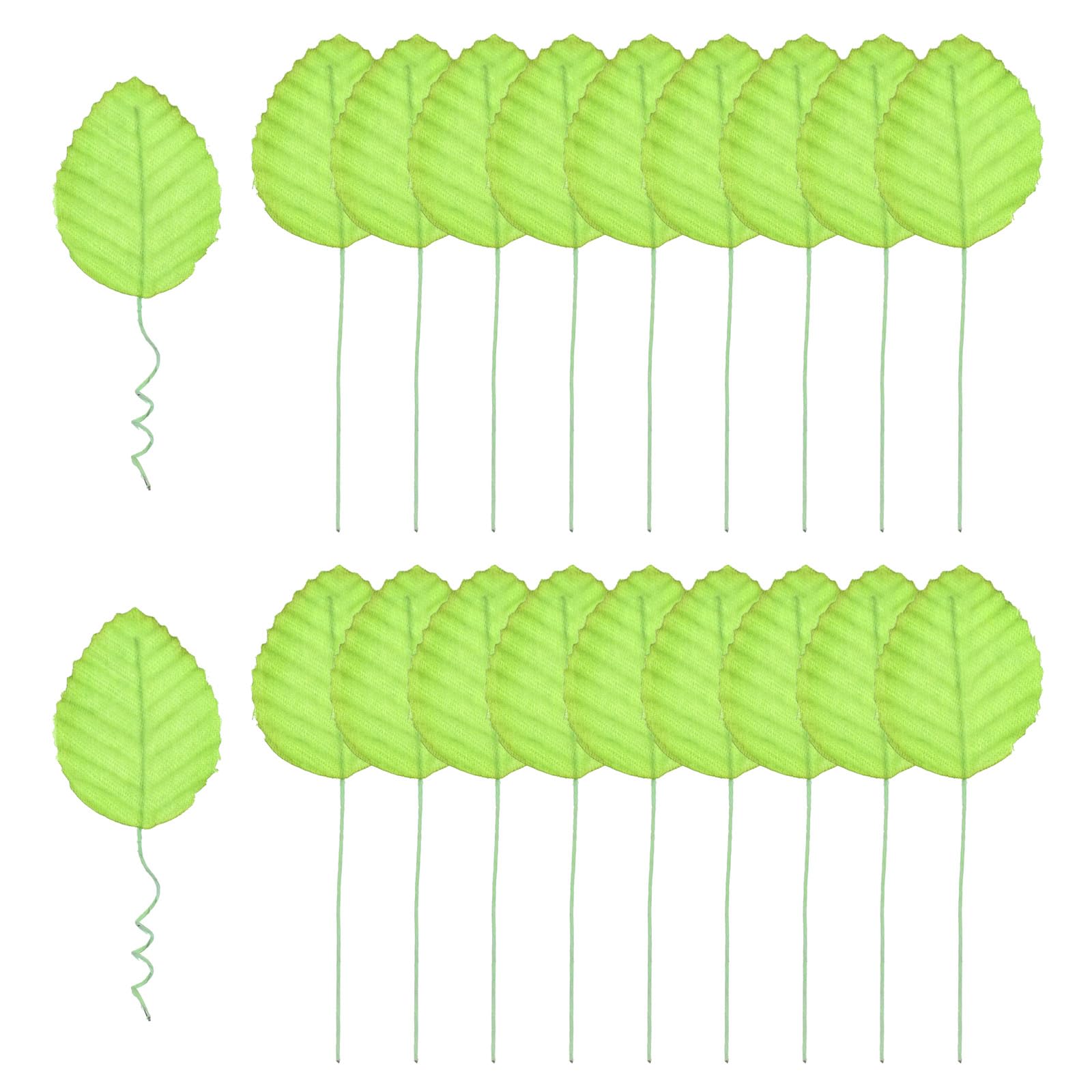 PATIKIL Light Green Artificial Leaves with Stems, 50 Pack Fake Leaves Silk Faux Leaf for DIY Home Wedding Decoration Bouquets Wreaths Party Decor