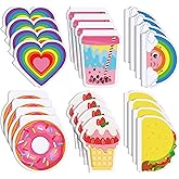 Glenmal 24 Pack Mini Cute Notebooks for Kids Kawaii Pocket Notebooks Bulk with Covers Taco, Heart, Rainbow, Donut, Ice Cream in 6 Design Small Notepads for Girls School Supplies