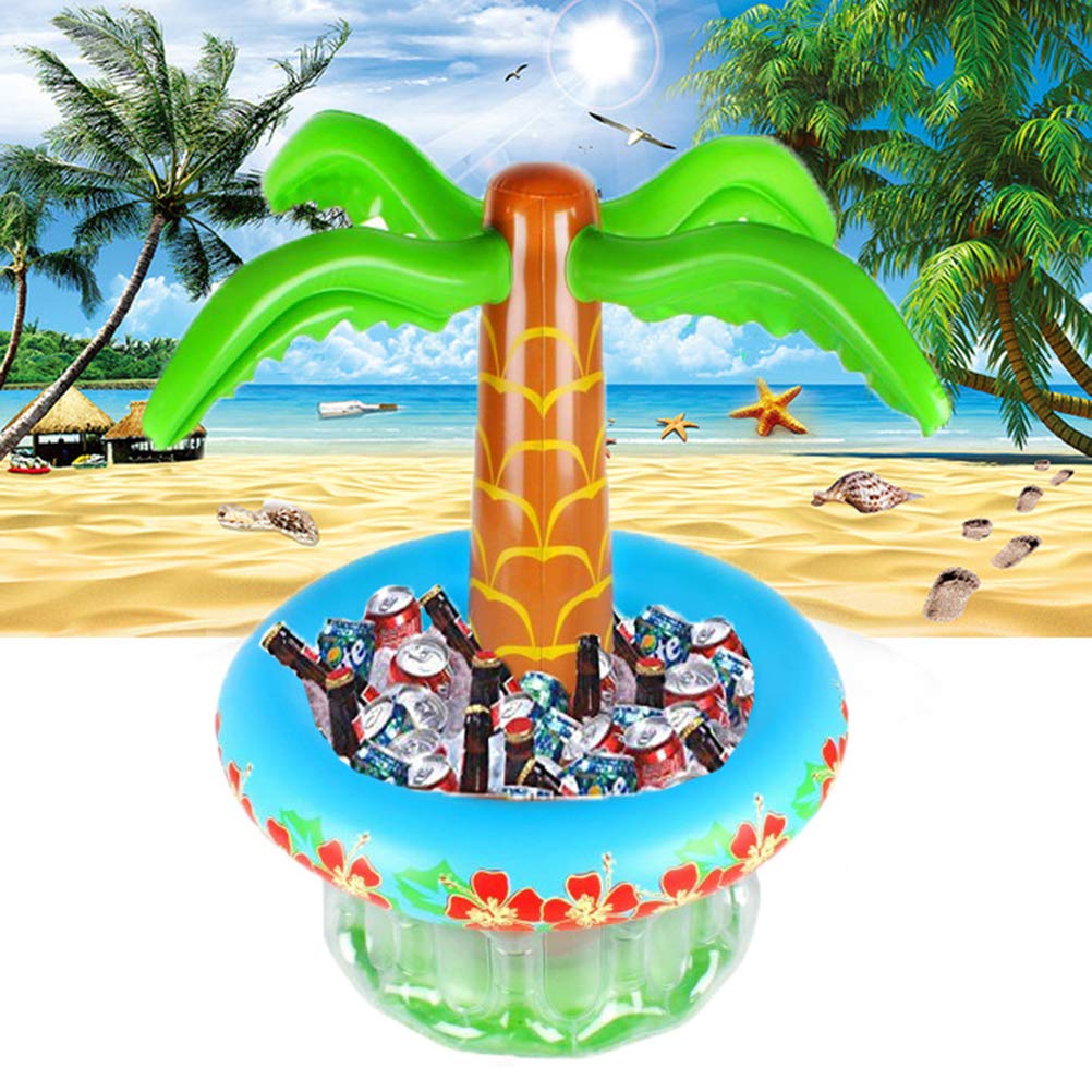 Mify Inflatable Beer Cooler, Palm Tree Drinks Cooler ar Cooler for Beach Pool Party Supplies Summer Decorations