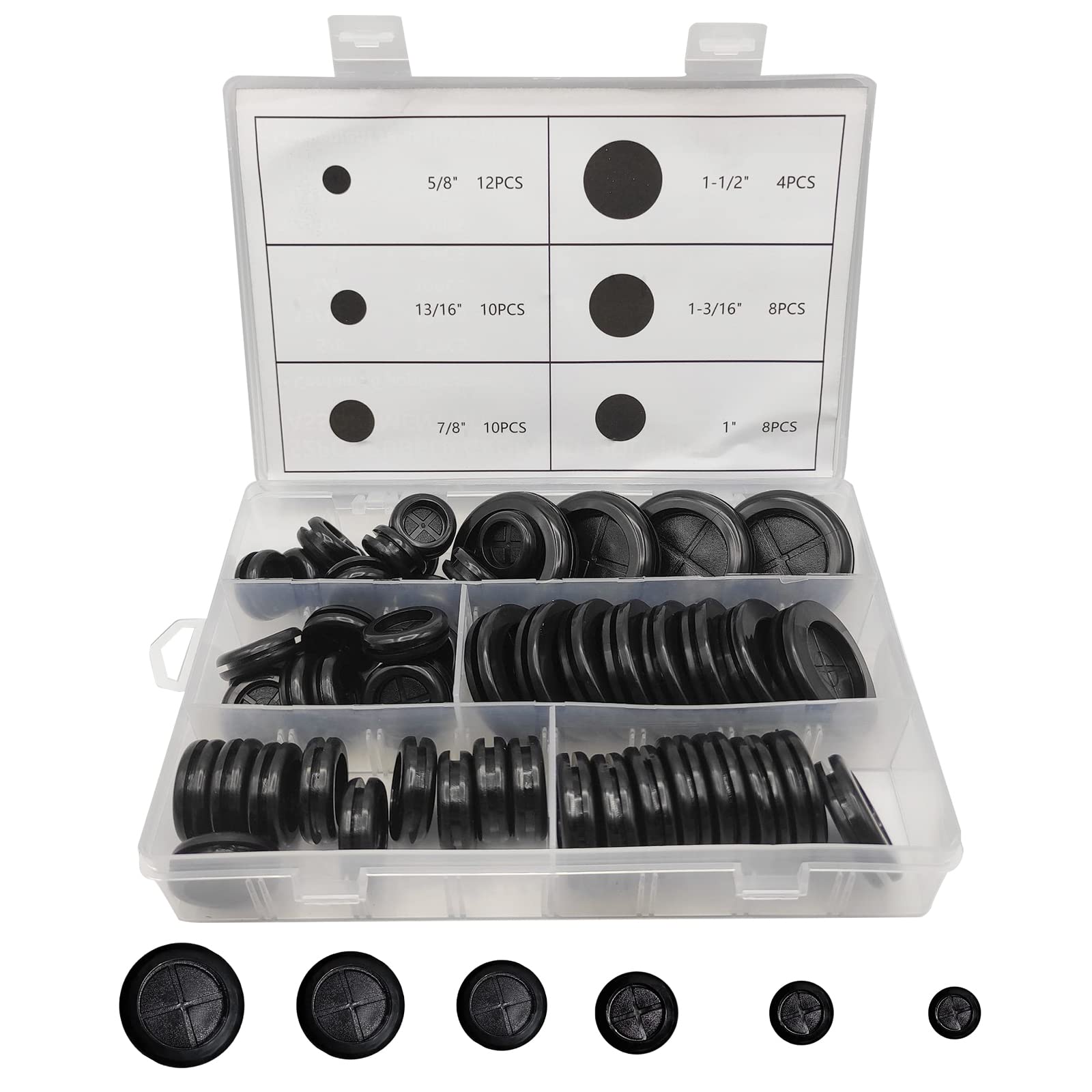 Mua 52 PCS 6 Size Rubber Grommets for Wiring, Double Sided Round Rubber