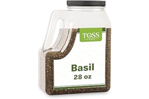 TOSS Basil Leaves 28 OZ Bulk- Seasoning for Sauces, Soups & Pesto - Premium Quality Culinary Herb for Cooking and Flavoring Dishes