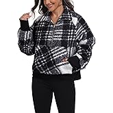 SeSe Code Womens Oversized Half Zip Sweatshirt Long Sleeve Cozy Fleece Pullover Hoodie Casual with Pockets & Thumb Holes