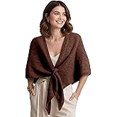 Moss Rose Womens Knitted Shawl Wrap Winter Wool Cashmere Warm Scarf Cardigan Cape Shoulder Top Sweater