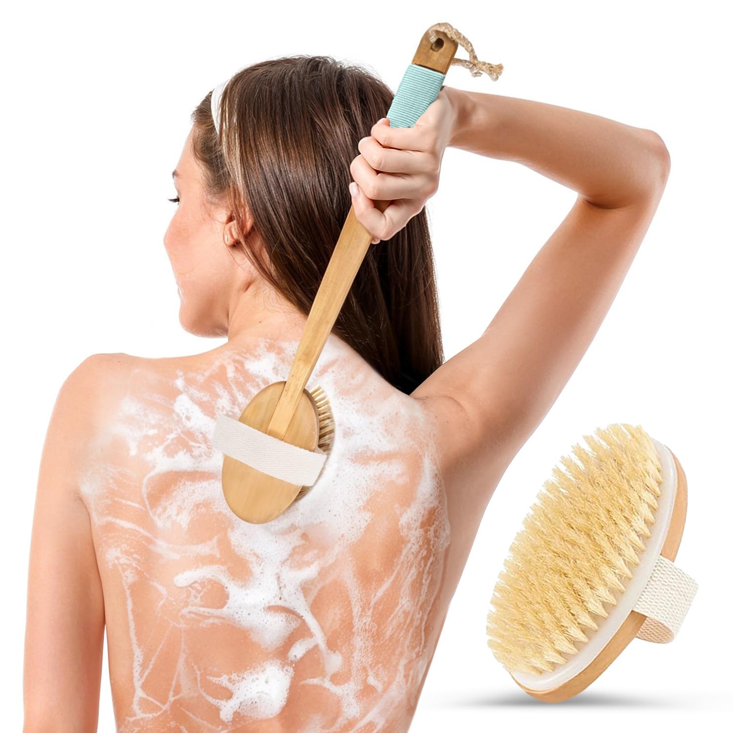 Body Brush - Exfoliating Brush for Dry Brushing, Removing Dead Skin, Lymphatic Drainage, and Cellulite Treatment. Achieve Healthy Skin Today