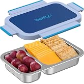 Bentgo Stainless Steel Snack Box, Leak-Proof, 2 Compartments, 2-Cup Capacity