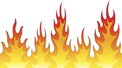 Amazon Com Divine Designs Cool Simple Fire Flames Cartoon Banner