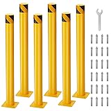 6 Pack 42"" Safety Bollard Post, 4.5"" Pipe