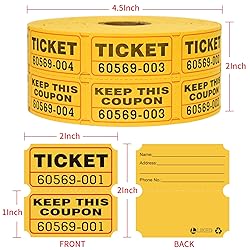 L LIKED Raffle Tickets Double Rolls 1000 per Roll