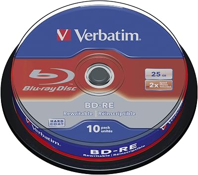 Verbatim BD-RE SL 25GB 2x Spindle Pack 10x Blu-ray Discs