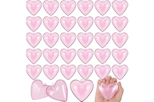Blulu 30 Pieces Valentine Hearts Filled Candy Box Case Plastic Container Heart Candy Holder Party Favors Birthday for Valentine's Day Exchange Presents Party Supplies Prizes Carnival(Pink)