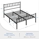 Yaheetech 5ft King Bed Frame Solid Metal with Large Storage Black view 3
