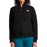 Reebok womens Classic Half-zip Sweatshirt, Standard Fit, Midweight Cotton-poly Fleece Fabric