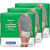 Amazon Basics Maximum Absorbency Incontinence Underwear for Men with Leak Protection, Bladder Leak Control, 2X-Large, 42 Count (3 Packs of 14)