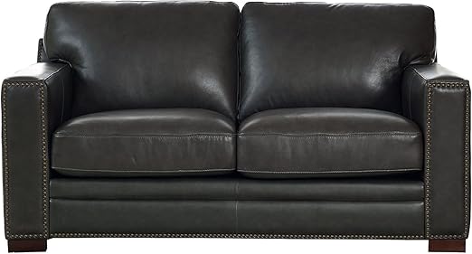 Amazon Com Coja By Sofa4life Benson Leather Loveseat Grey
