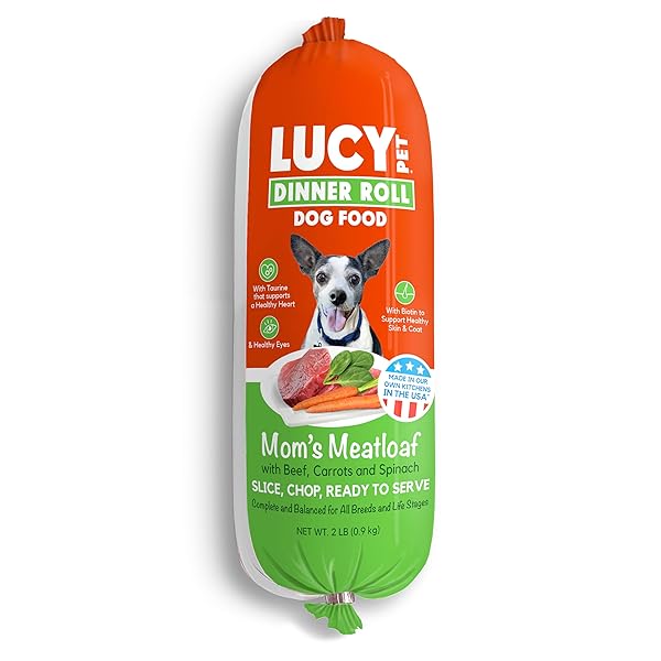 LUCY PET DINNER ROLLS-MOM’S MEATLOAF BEEF WITH CARROTS,...