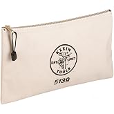 KLEIN TOOLS Zipper Bag, Canvas Tool Pouch with Heavy Duty Brass Zipper Close