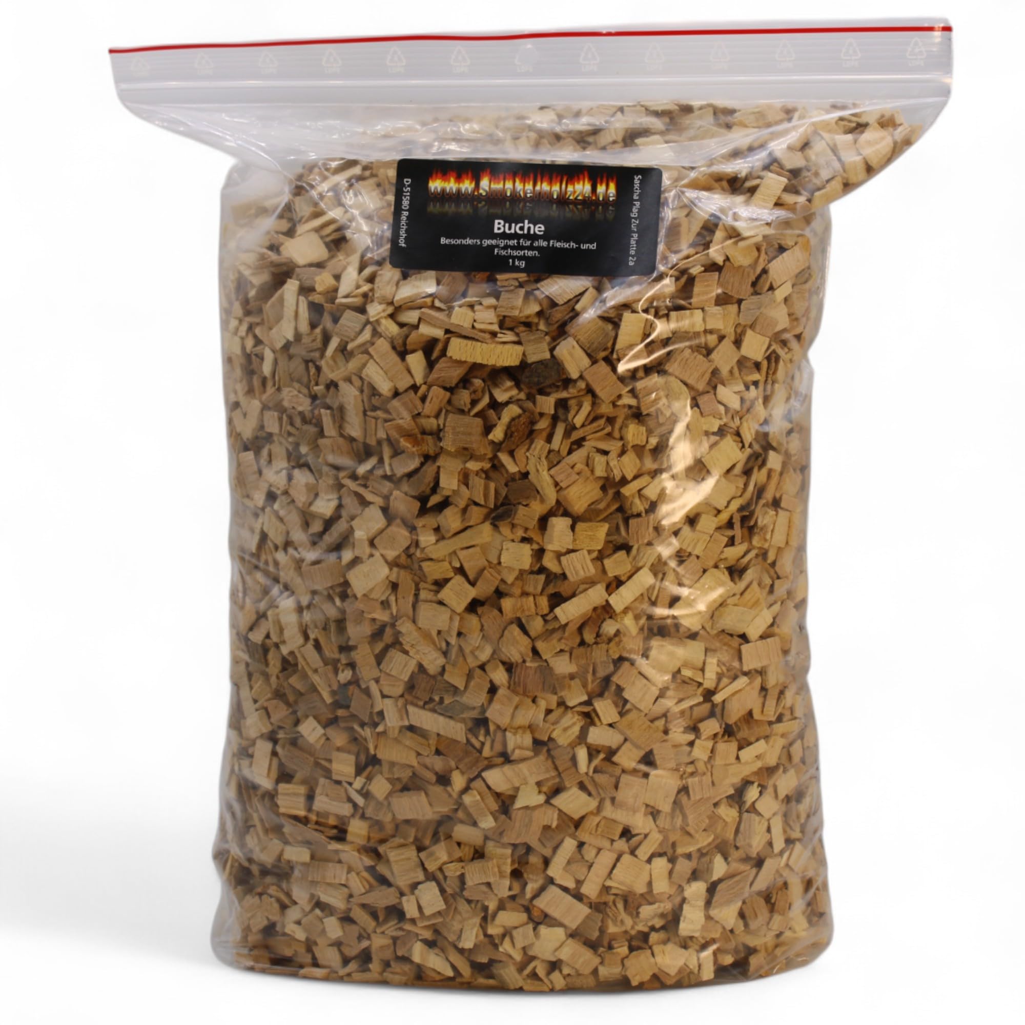 Beech Smoking Chips 1000 g - Grill Chips for Fish, Meat & Smokers, BBQ Wood Chips Grain (4-10 mm) Natural Wood from PEFC Forestry - HACCP Certified