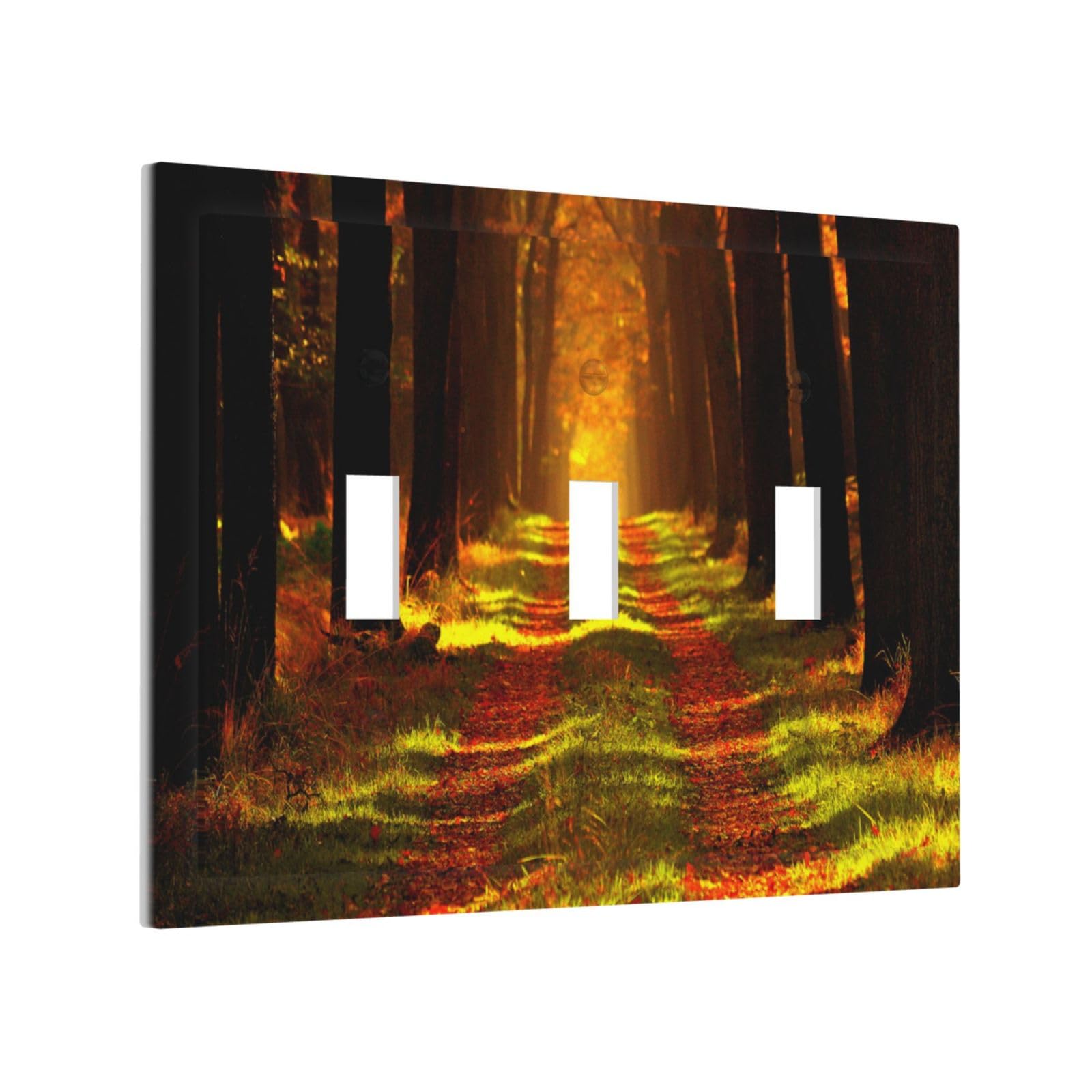 Rustic Nature Tree Autumn Maple Leaf Triple Toggle