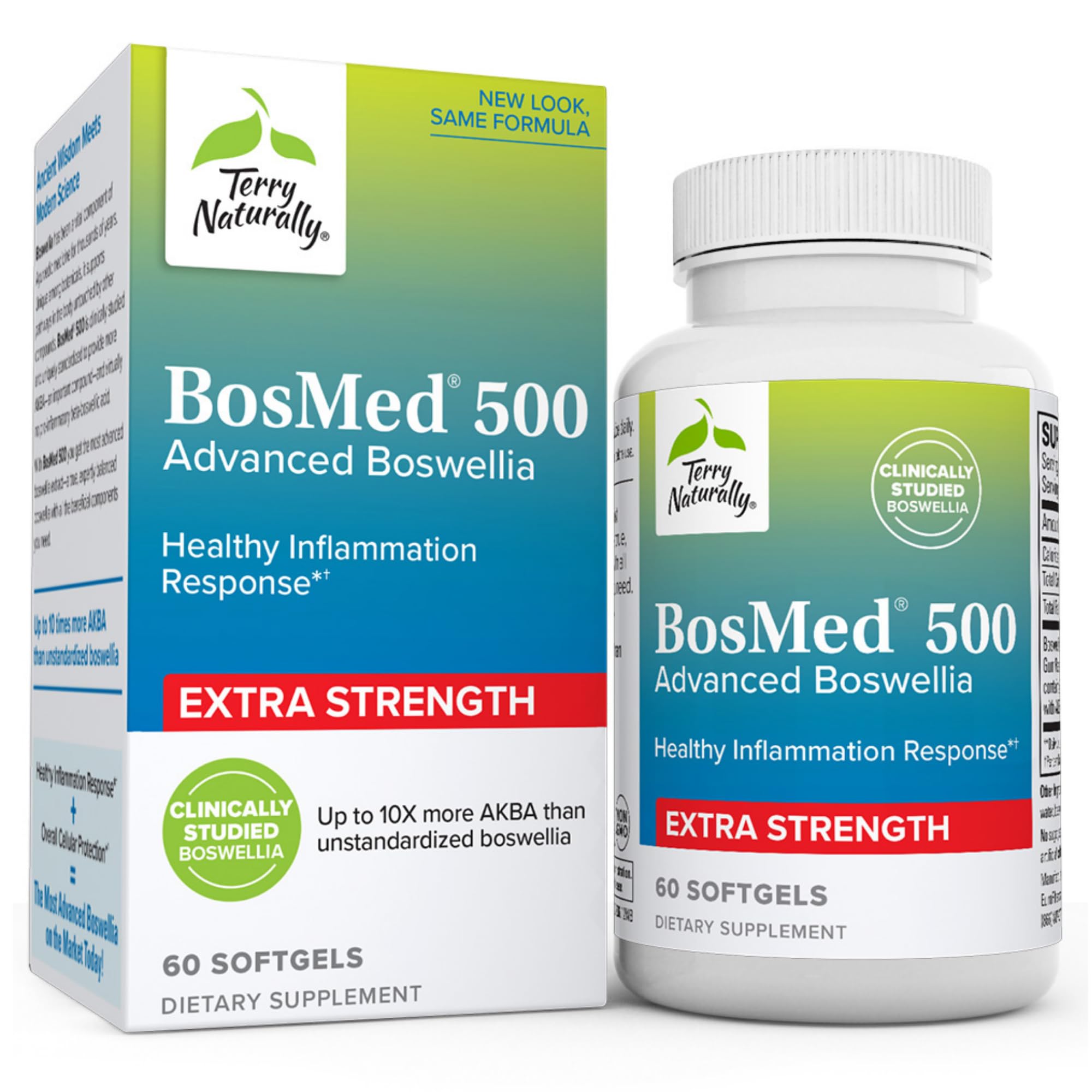 Terry Naturally BosMed 500 - Boswellia Serrata Extract Supplement - Dietary Supplement for Healthy Lung Support - Herbal Supplement Formula - 60 Softgels