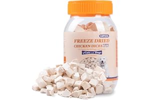 CAPUCA Freeze Dried Chicken Breast for Cats & Dogs – High Protein Training Treats, Single Ingredient, Easy to Digest, Healthy Pet Snacks,Grain Free (4oz)
