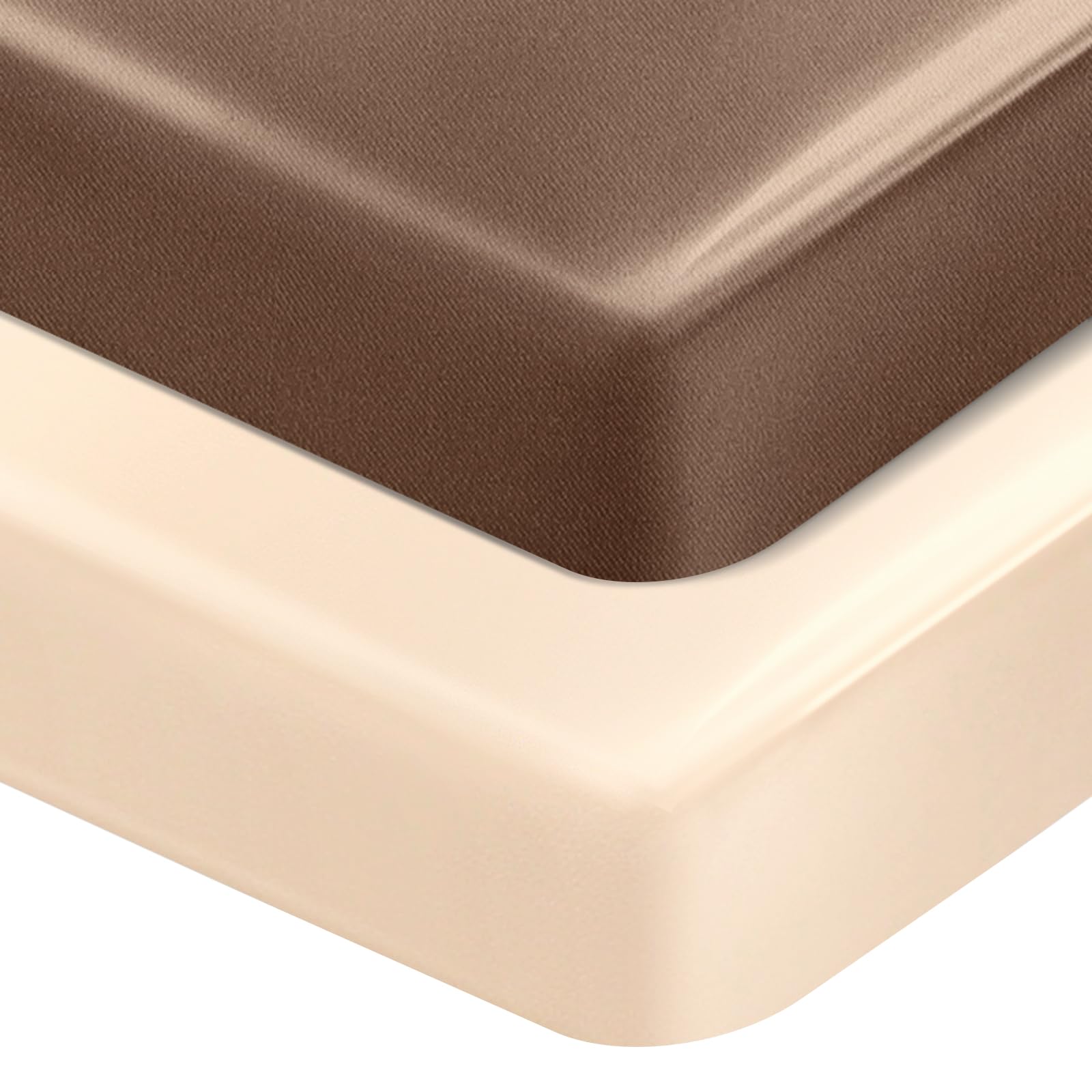 Photo 1 of Hahafelt 2 Pcs Satin Soft Crib Sheets Silky Baby Mattress Sheet Crib Sheets for Baby with Sensitive Hair Boys and Girls Newborn Infant Unisex 52''x28''x8'' Fitted Sheet(Coffee, Khaki)