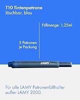 LAMY T10 15 Pack Erasable Large Capacity Ink Cartridges Blue 1.25 ml view 2