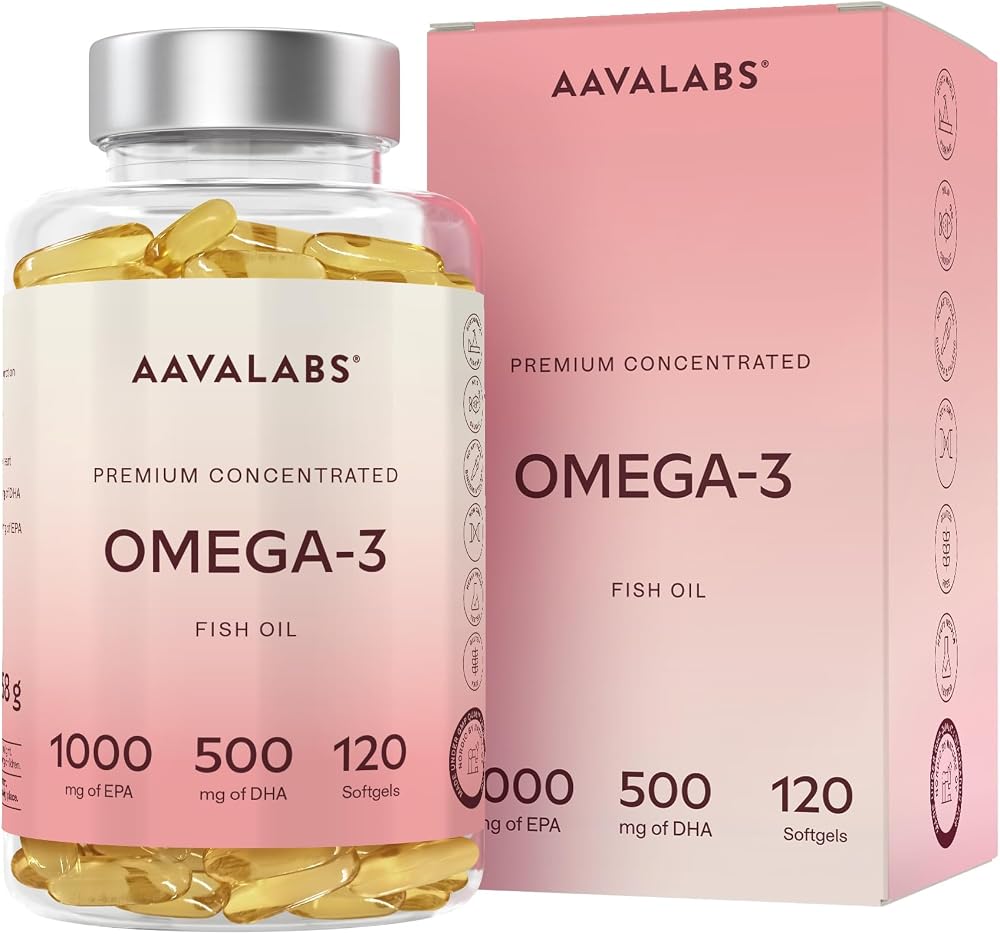 AAVALABS Omega 3 2000mg per day 120 capsules 60 days EPA DHA
