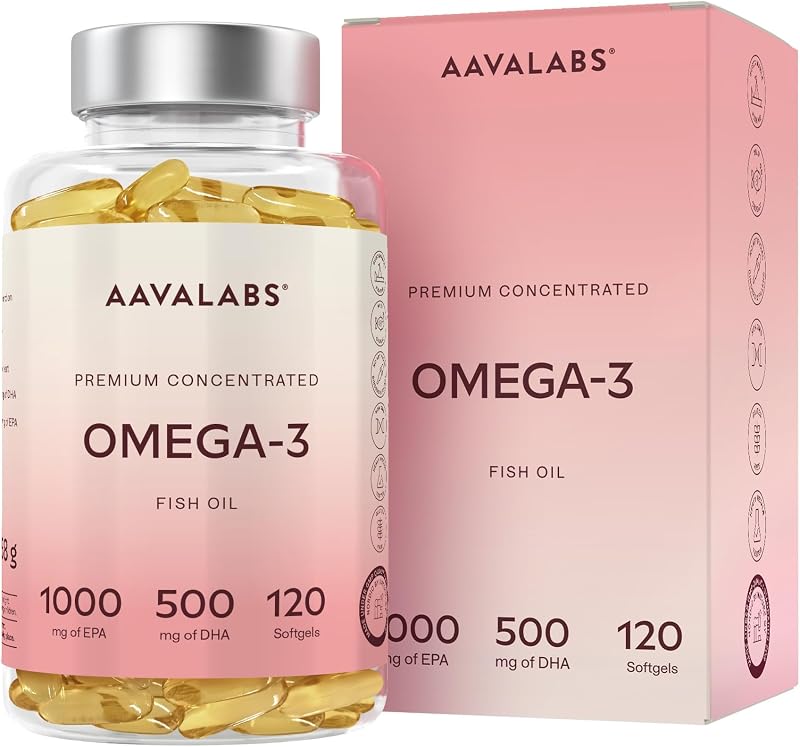 AAVALABS Omega 3 2000mg per day 120 capsules 60 days EPA DHA