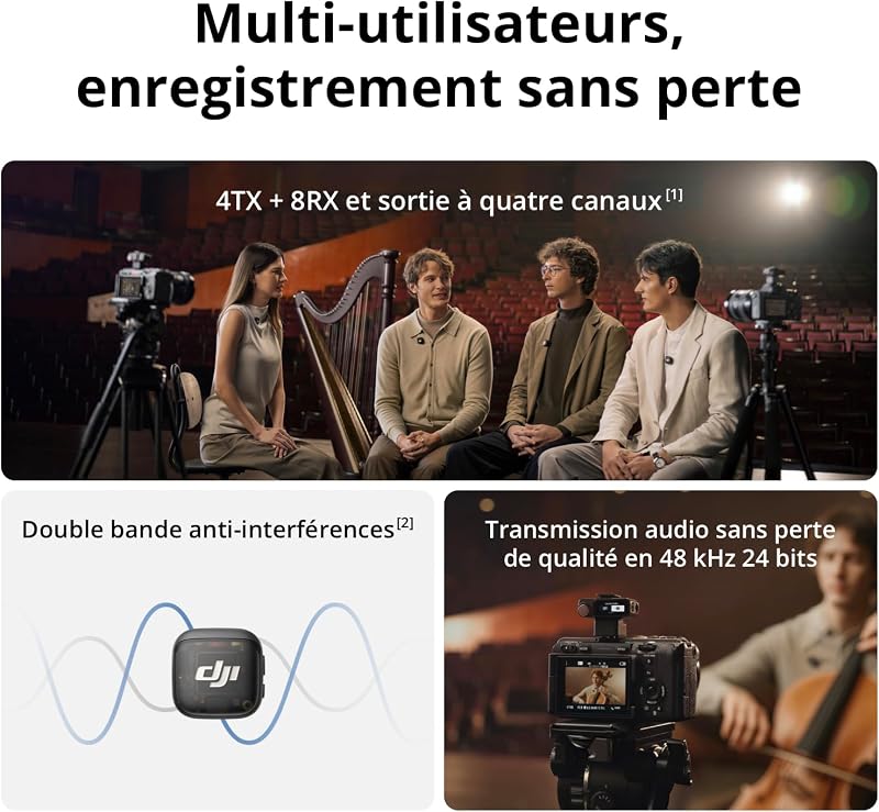 Émetteur DJI Mic 3, mini microphone sans fil pour iPhone/caméra/Android