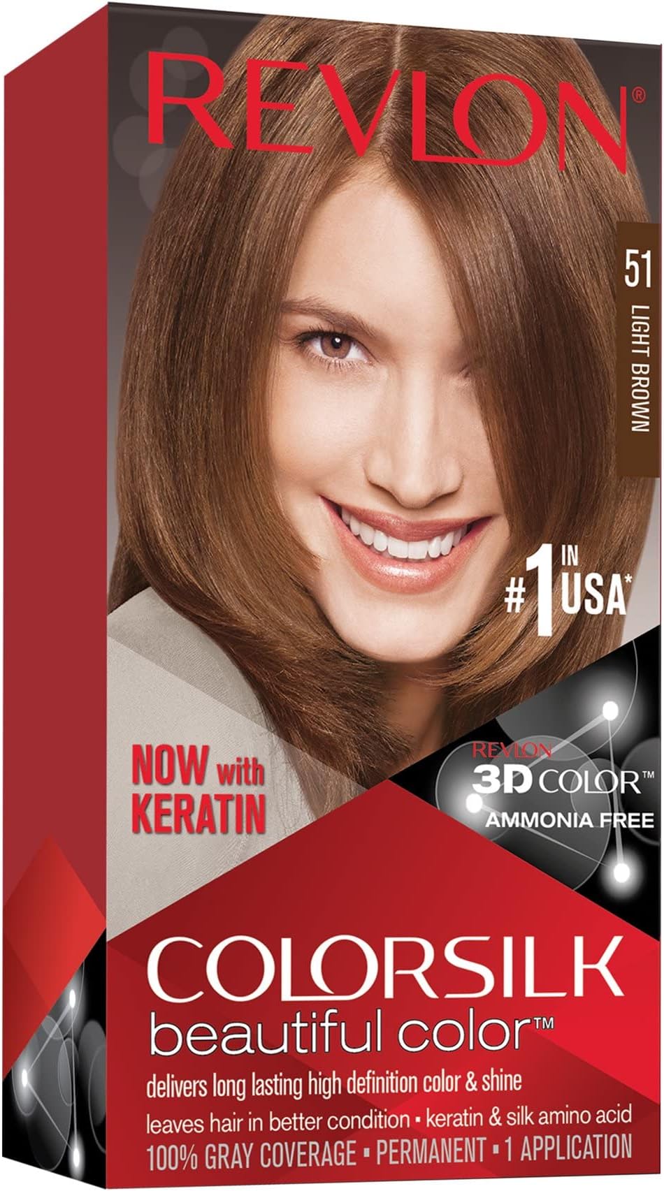 Revlon Colorsilk Permanent Hair Color 51 Light Brown New