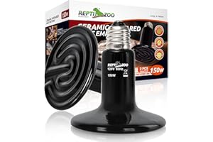 REPTI ZOO 150W Reptile Heat Lamp 2Pack Ceramic Heat Emitter Night Heat Lamp Bulbs Reptile Terrarium Heat lamp Tank Heat Bulb for Turtle Bearded Dragon Gecko Lizard Snake Chicken E26