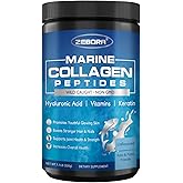 ZEBORA Marine Collagen Peptides Powder 50 Servings - Wild Caught Hydrolyzed Fish Collagen with Hyaluronic Acid, Keratin, Multivitamins - Collagen for Women Support Skin Hair Nail Joint, Keto Friendly
